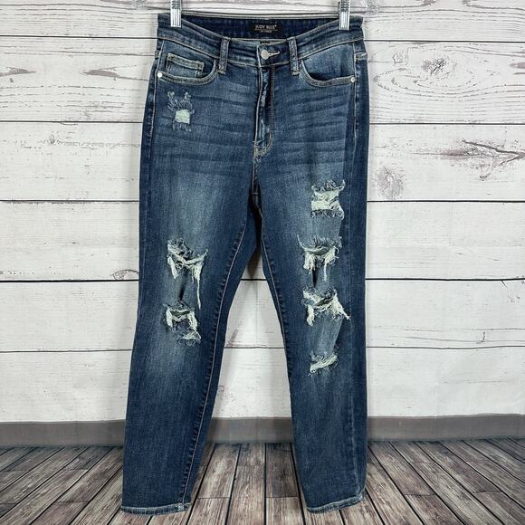 Judy Blue Pants - Judy Blue Jeans Womens 26 Blue Boyfriend High Rise Stretch Casual Minimalist